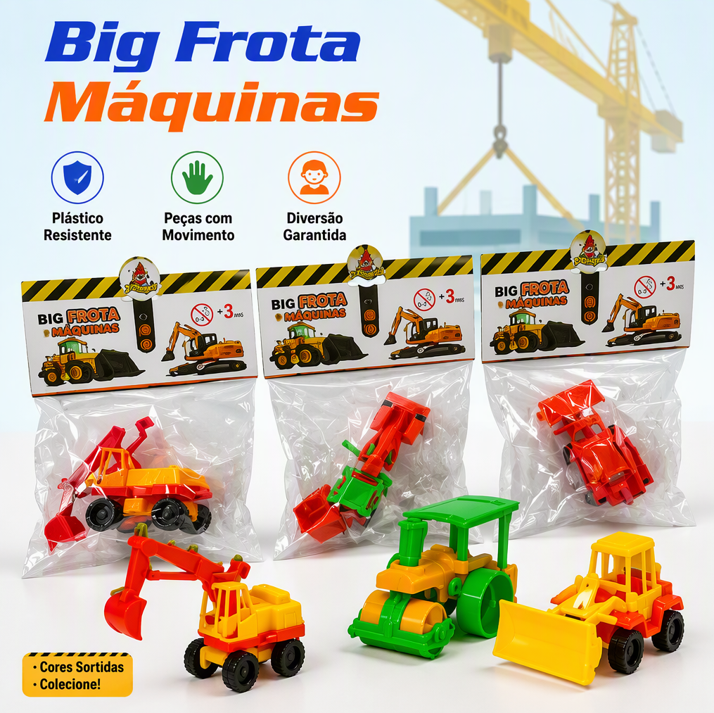 Brinquedo Big Frota Maquinas C/ 4 Unidades